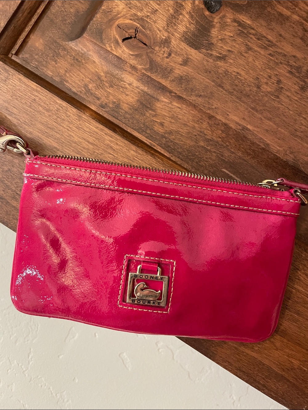 Dooney & Bourke Fuchsia Patent Leather Wristlet